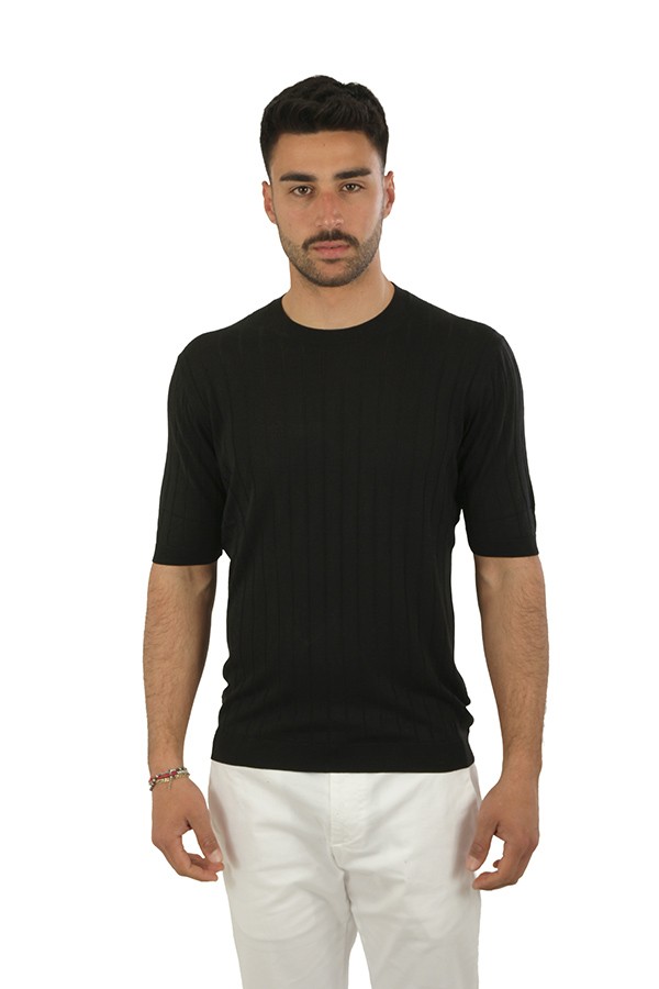 T-Shirt Tagliatore Roden in Seta Nero